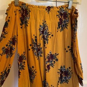 Lira Yellow Floral Off the Shoulder Top